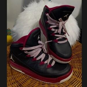 Jordan Black and Red High-Top Sneakers